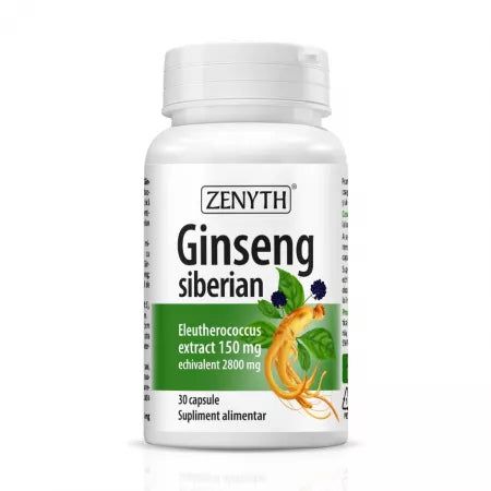 Ginseng Siberian 150 miligrame, 30 capsule, Zenyth-