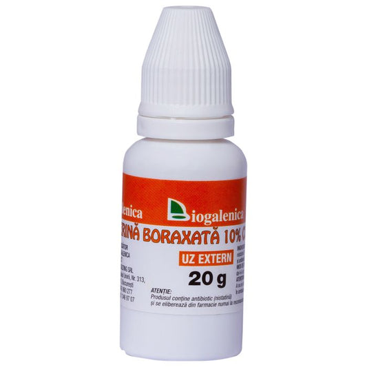 Glicerina Boraxata cu Nistatina 10%, 20g, Biogalenica