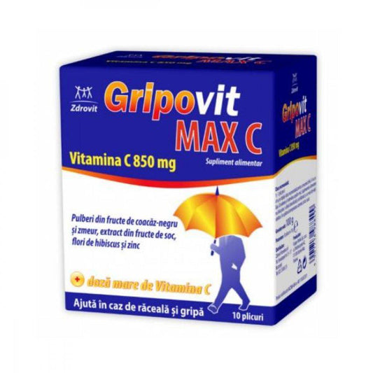 Gripovit Max C, 10 plicuri, Zdrovit-