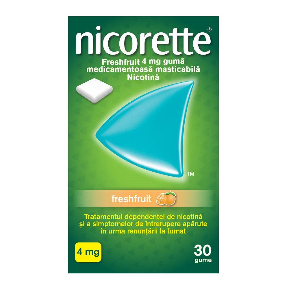 Guma Nicorette Freshfruit, 4 mg, 30 bucati, Mcneil-