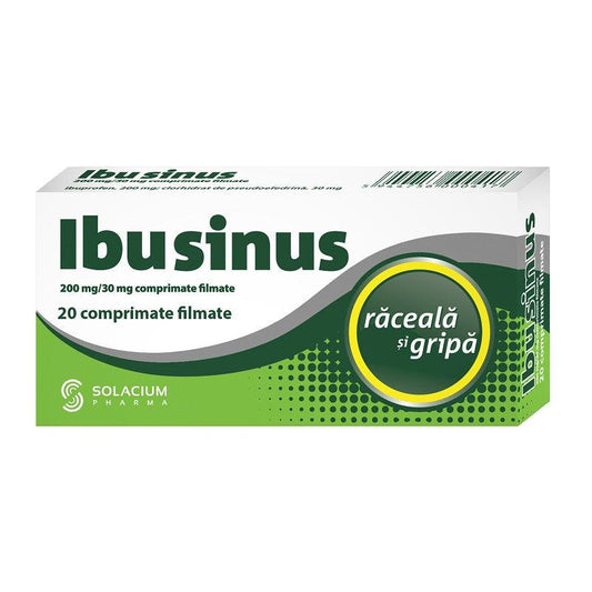 Ibusinus, 200 mg/30 mg, 20 comprimate filmate, Solacium Pharma-