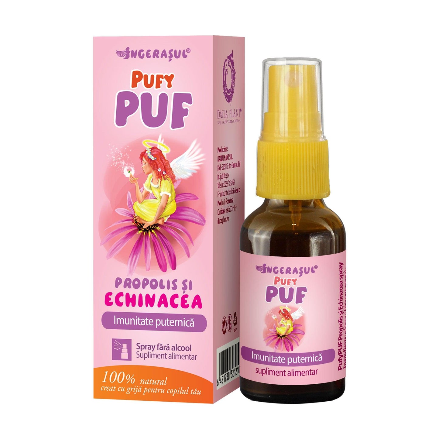 Ingerasul PufyPUF propolis si echinacea spray, 20 ml, Dacia Plant-