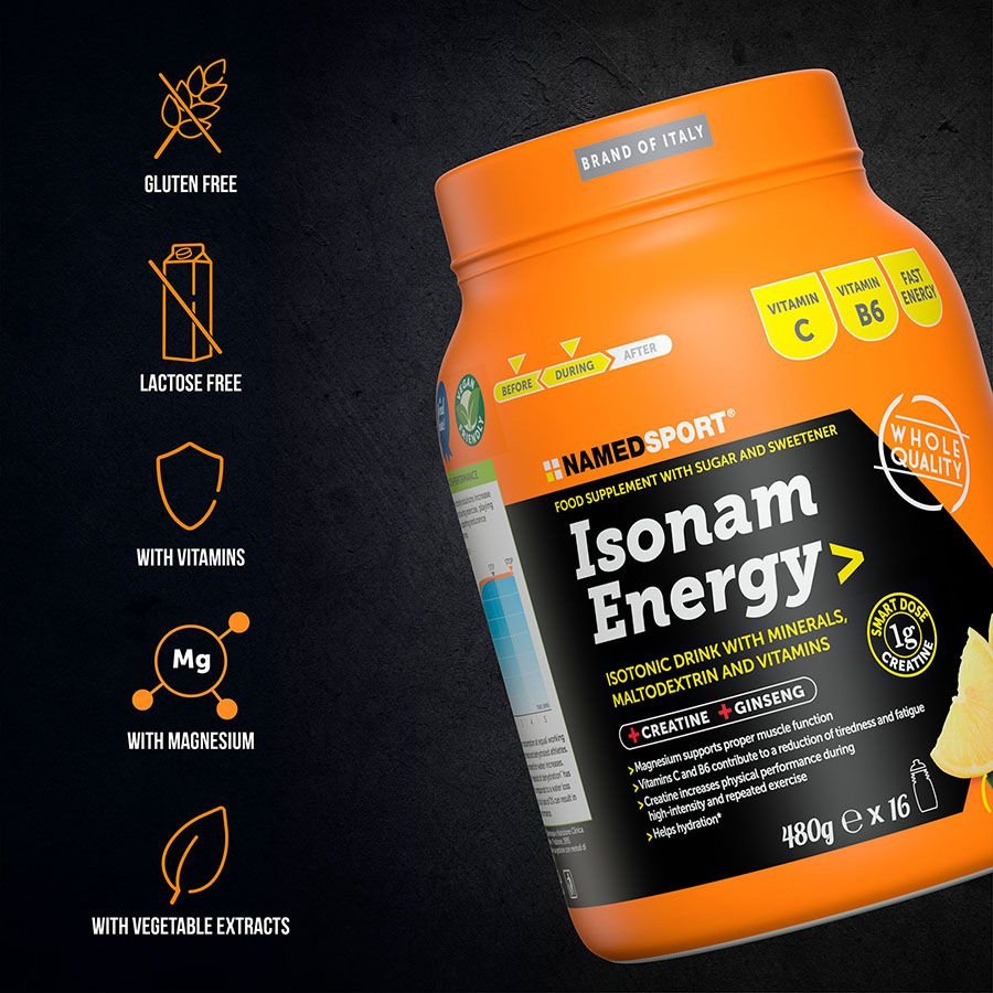 ISONAM ENERGY> Lemon, 480 gr - 1 gr creatina, Named Sport