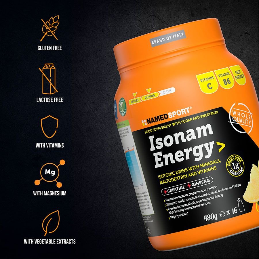 ISONAM ENERGY> Lemon, 480 gr - 1 gr creatina, Named Sport-