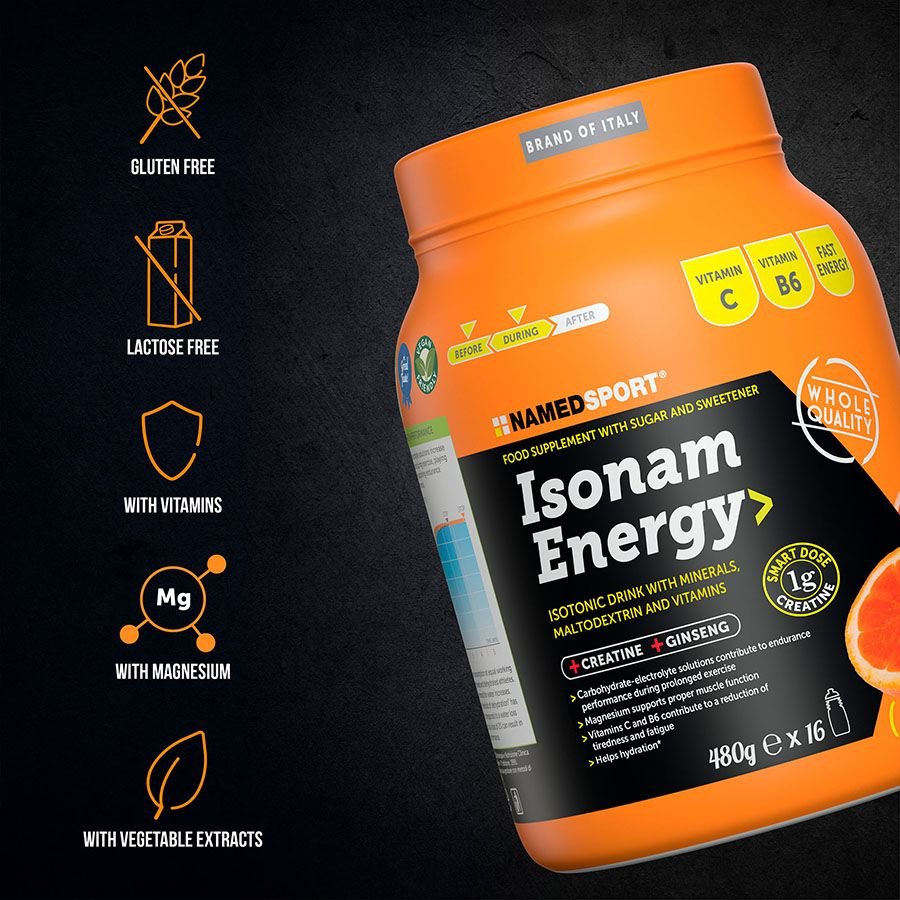 ISONAM ENERGY> Orange, 480 gr - 1 gr creatina, Named Sport-