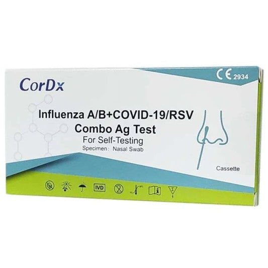 Kit de testare rapida pentru gripa A si B + Covid19 + RSV, 1 bucata, CorDX