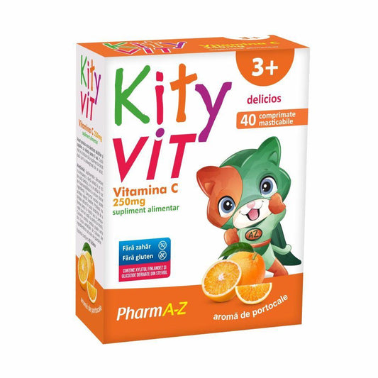 KityVIT Vitamina C 250 mg, 40 comprimate masticabile, PharmA-Z-