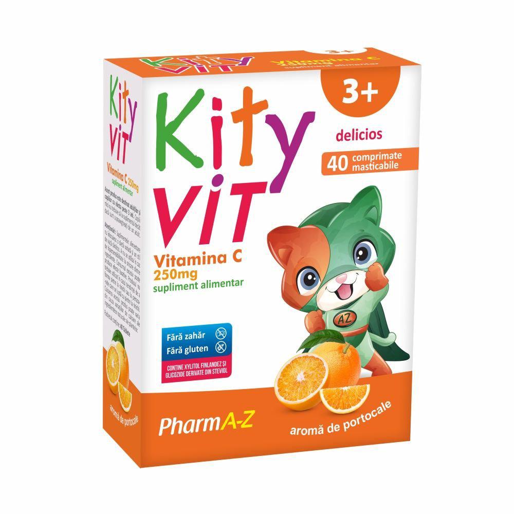 KityVIT Vitamina C 250 mg, 40 comprimate masticabile, PharmA-Z