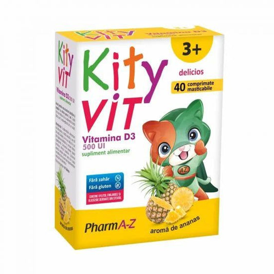 KityVIT Vitamina D 500UI, 40 comprimate masticabile, PharmA-Z-