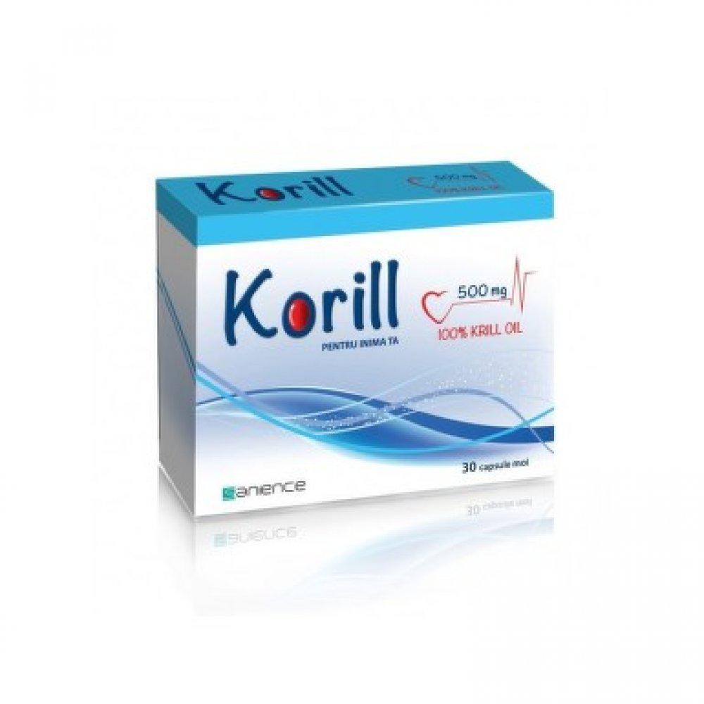 Korill ulei pur de krill 500 mg, 30 capsule, Sanience-