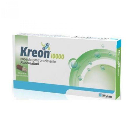 Kreon 10000, 20 capsule gastrorezistente, Mylan Healthcare-