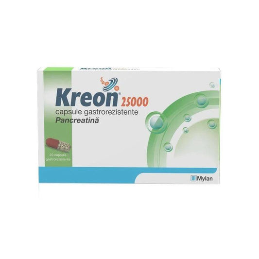 Kreon 25000, 20 capsule gastrorezistente, Mylan Healthcare-