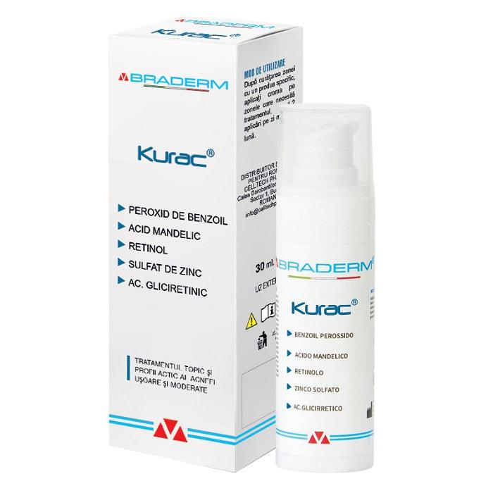 Kurac crema pentru tratamentul acneei, 30 ml, Braderm-