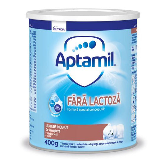 Lapte praf fara lactoza, +0 luni, 400 g, Aptamil-