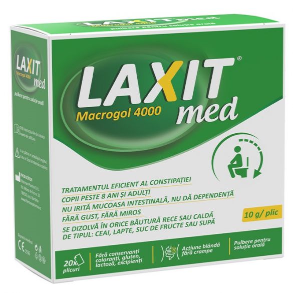 Laxit Med, Macrogol 4000, 10 mg/plic 20 plicuri, Fiterman Pharma