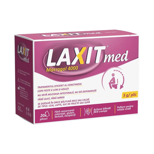 Laxit Med, Macrogol 4000, 5mg/plic, 20 plicuri, Fiterman Pharma