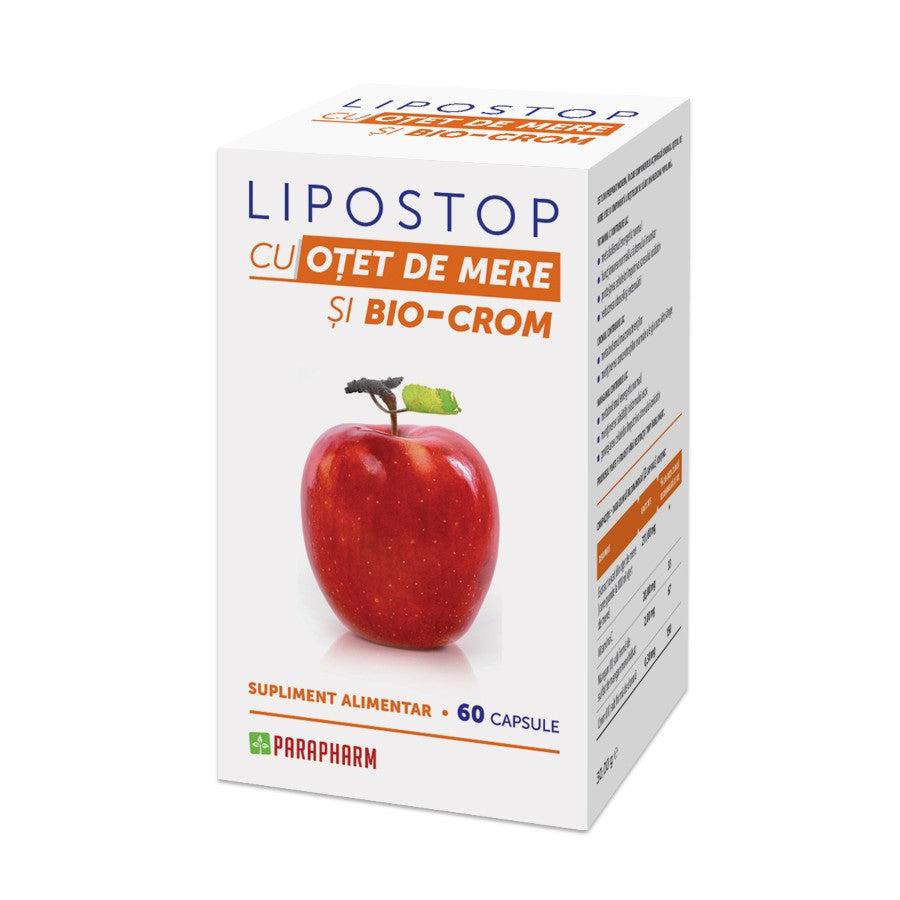 Lipostop cu otet de Mere si Bio-Crom, 60 capsule, Parapharm-