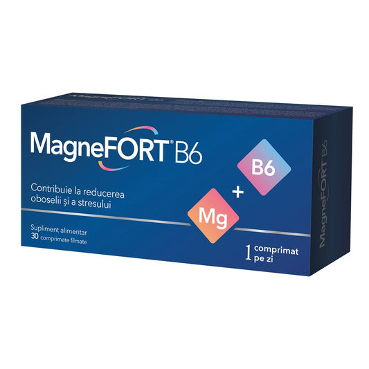 Magnefort B6, 30 comprimate, Biofarm - 5944704015401