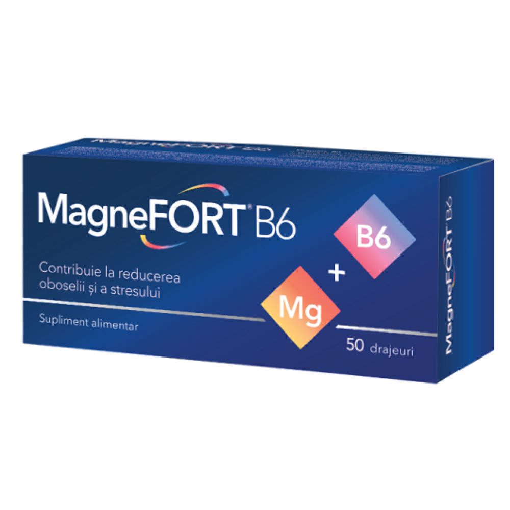 Magnefort B6, 50 drajeuri, Biofarm