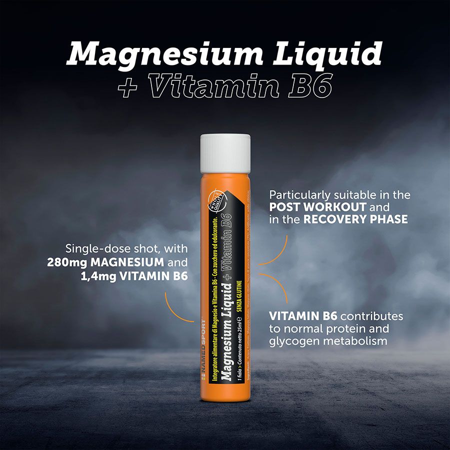 MAGNESIUM LIQUID + VITAMIN B6, 25 ml fiola, Named Sport-