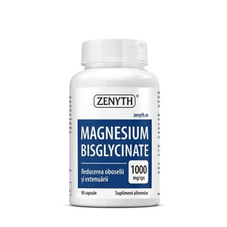 Magneziu Bisglicinat (Magnesium Bisglycinate), 1000 mg, 90 capsule, Zenyth-