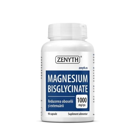 Magneziu Bisglicinat (Magnesium Bisglycinate), 1000 mg, 90 capsule, Zenyth