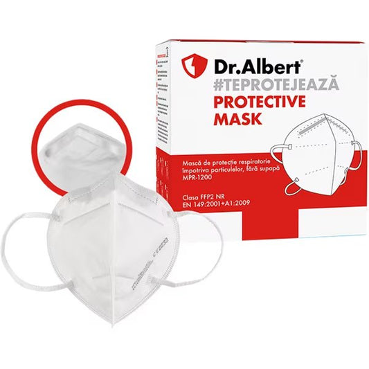 Masca Faciala Alba FFP2 Fara Supapa, 1 Bucata, Dr. Albert-