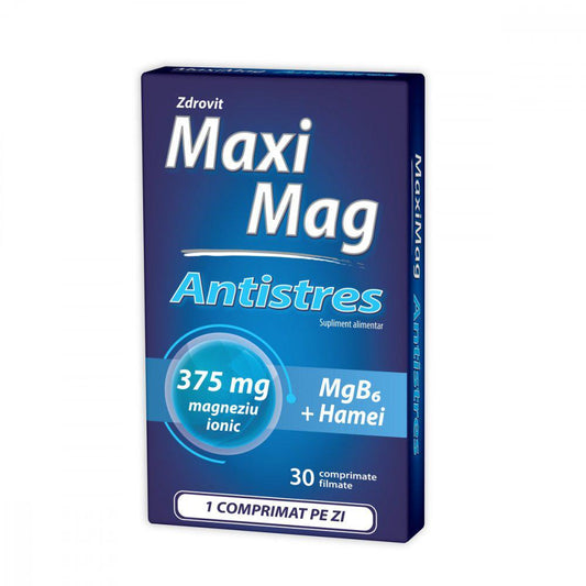 MaxiMag Antistres 375 mg, 30 comprimate, Zdrovit-