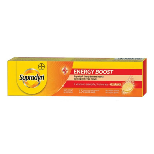 Multivitamine si minerale Supradyn Energy Boost, 15 comprimate efervescente, Bayer-