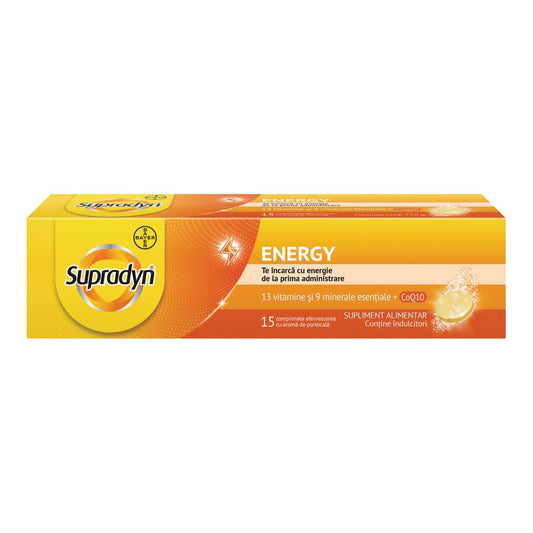 Multivitamine si minerale Supradyn Energy cu Coenzima Q10, 15 comprimate efervescente, Bayer-