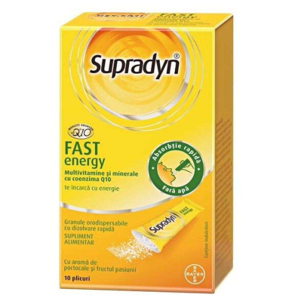 Multivitamine si minerale Supradyn Fast Energy, 10 plicuri, Bayer