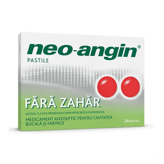 Neo Angin fara zahar, 24 pastile, Divapharma - 4008617149712