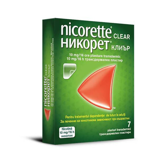 Nicorette Clear, 10 mg/16 h, 7 plasturi, Mcneil-