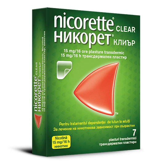 Nicorette Clear, 15 mg/16 h, 7 plasturi, Mcneil