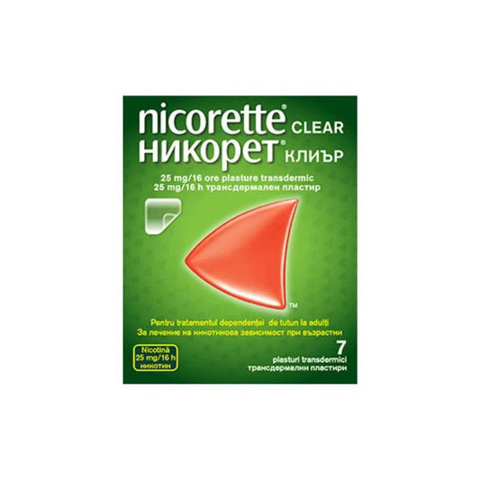 Nicorette Clear, 25 mg/16 h, 7 plasturi, Mcneil