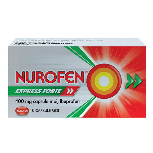 Nurofen Express Forte, 400 miligrame, 10 capsule moi, Reckitt Benckiser-