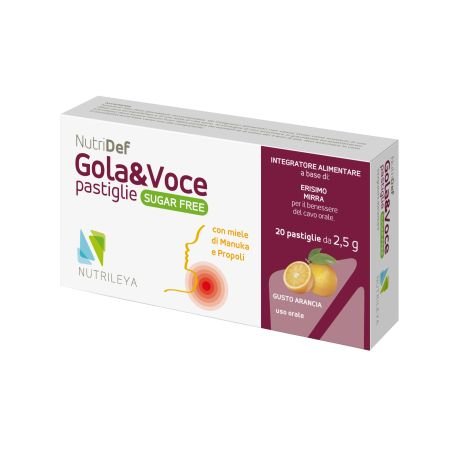 Nutridef Gola & Voce portocala si miere de Manuka fara zahar, 20 dropsuri, Nutrileya