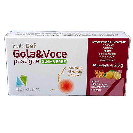 Nutridef Gola&Voce lamaie si miere de Manuka fara zahar, 20 dropsuri, Nutrileya