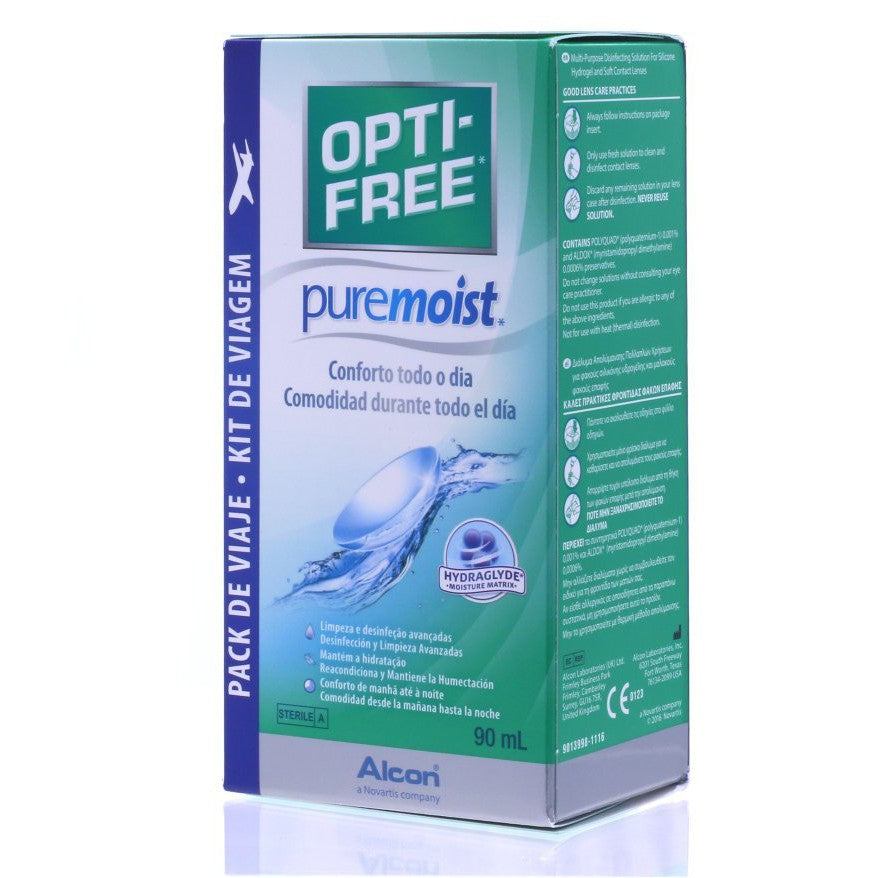 Opti-Free Pure Moist, Solutie dezinfectanta pentru lentile de contact multifunctionala, 90 ml, Alcon