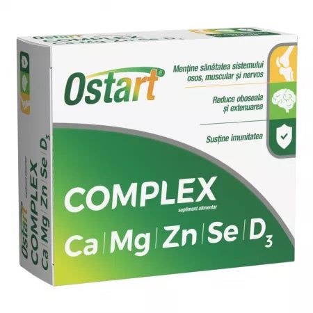 Ostart Complex Ca + Mg + Zn + Se + D3, 20 comprimate, Fiterman-