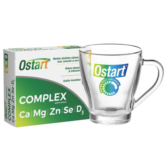 Ostart Complex Ca + Mg + Zn + Se + D3, 30 comprimate + cana, Fiterman, Fiterman-
