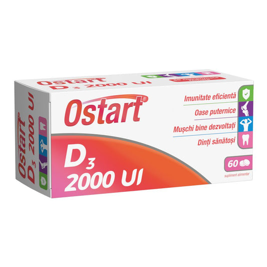 Ostart Vitamina D3, 2000UI, 60 comprimate, Fiterman-