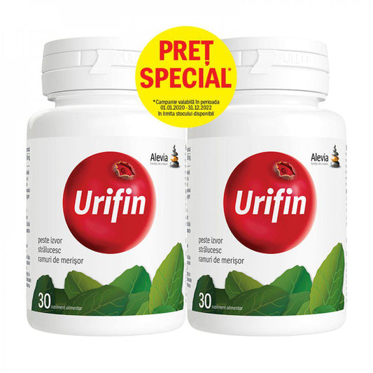 Pachet 1+1 Urifin, 30 + 30 comprimate, Alevia-