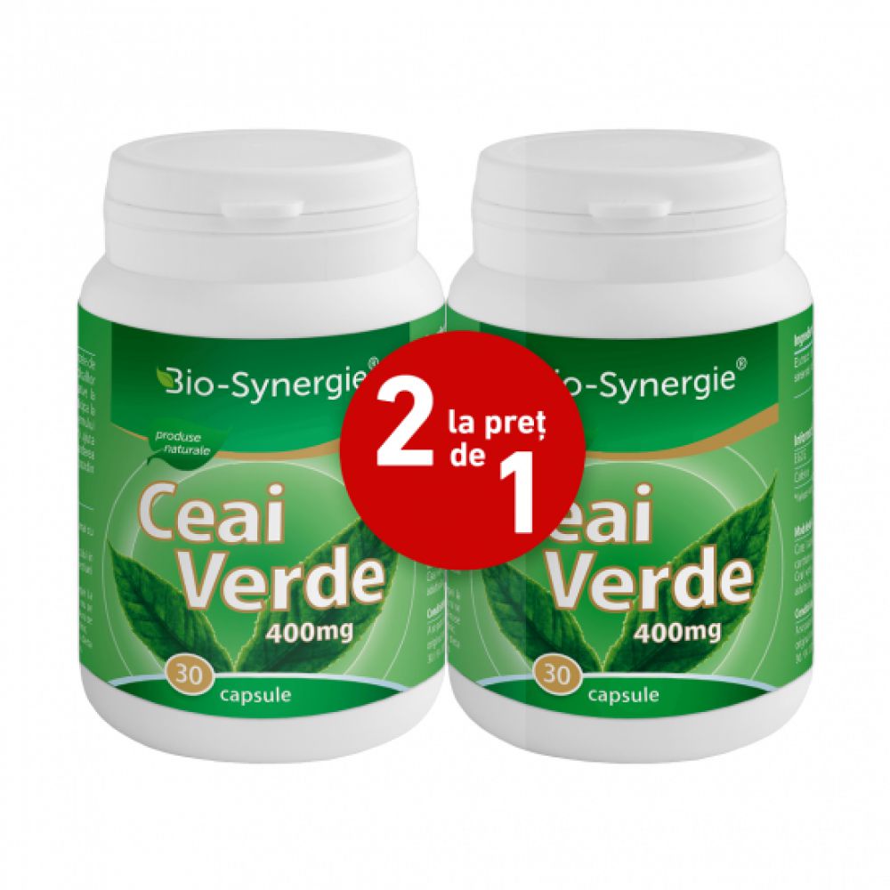 Pachet Extract Ceai Verde 400 mg, 30 + 30 capsule, Bio Synergie-