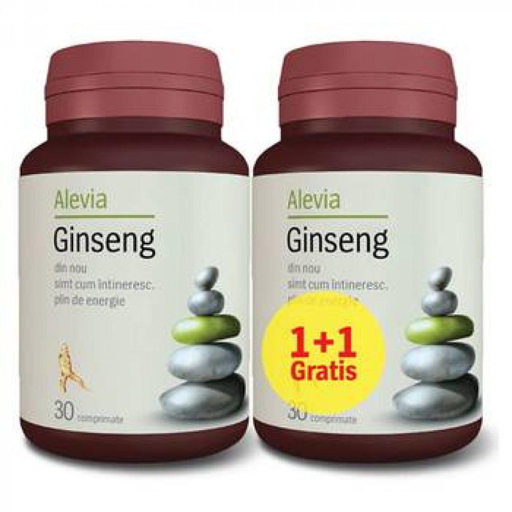 Pachet Ginseng Siberian, 30 comprimate, Alevia (1+1)-