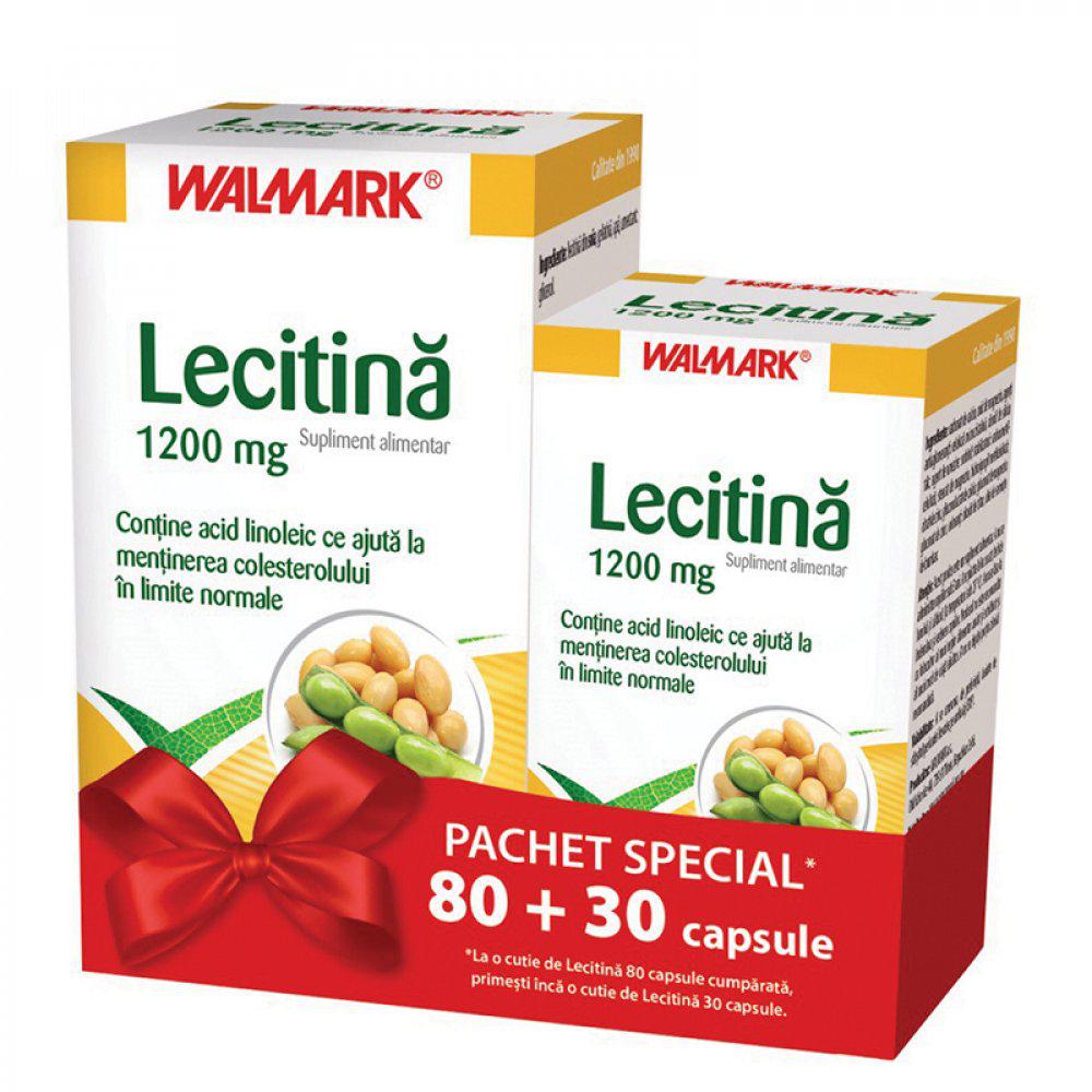 Pachet Lecitina 1200 mg, 80 capsule + 30 capsule, Walmark