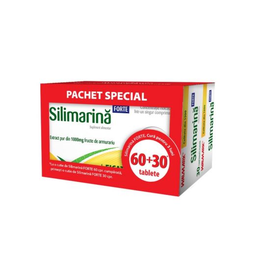 Pachet Silimarina Forte, 60 + 30 comprimate, Walmark-