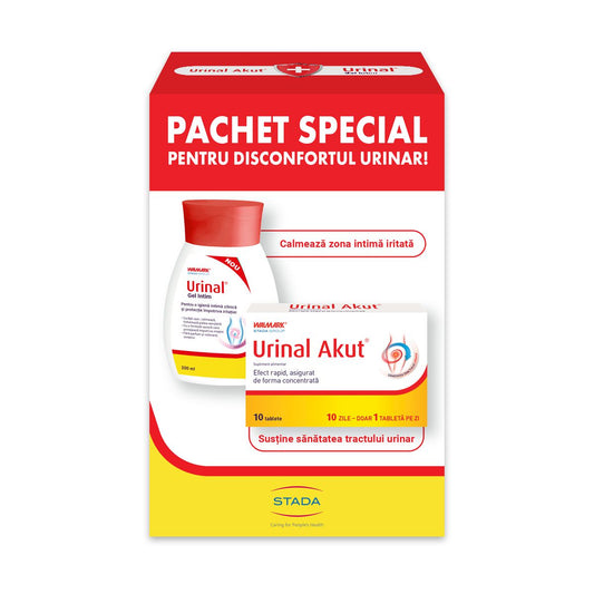 Pachet Urinal gel intim, 200 ml + Urinal akut, 10 capsule, Walmark