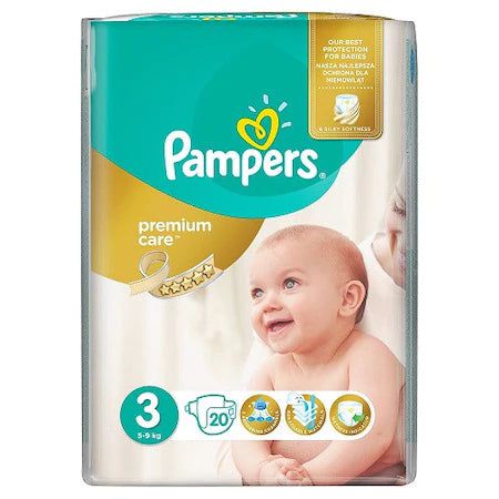 Pampers nr. 3 Premium Care Midi 5-9 kg, 20 bucati-