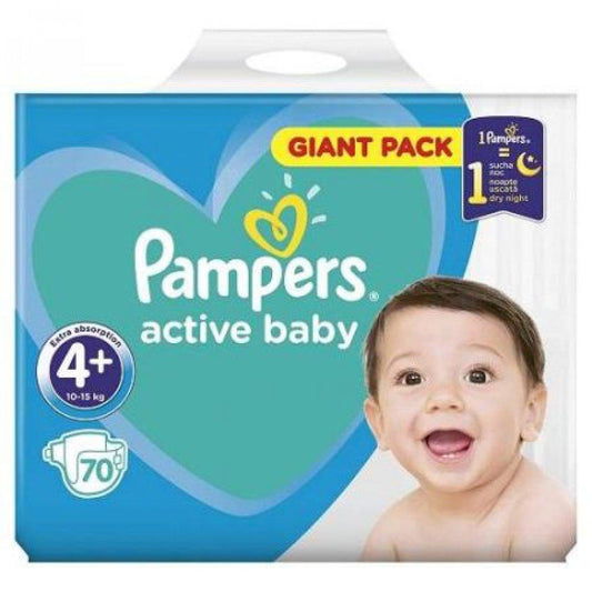 Pampers Scutece Active Baby Nr. 4+, 10- 15 kg, 70 bucati-